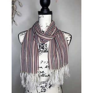 Ann Taylor 100% silk scarf with tassels
